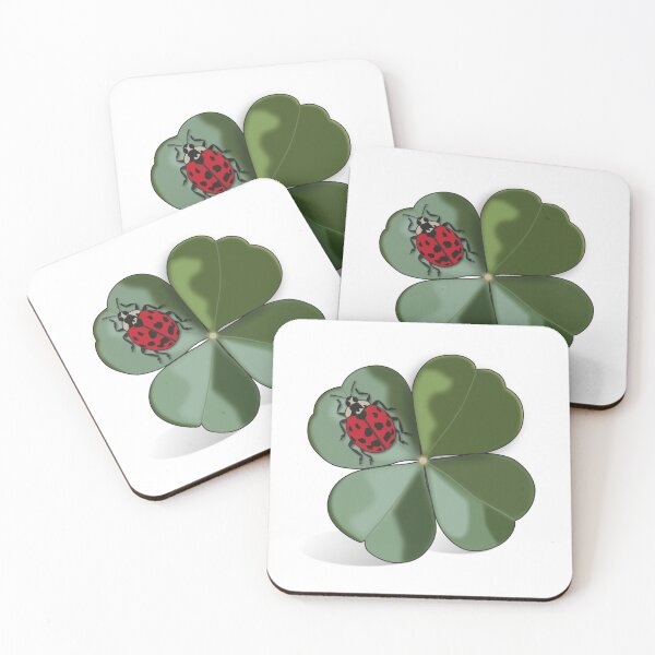 Item preview, Lucky Ladybird on Four-Leaf Clover" (Simple, symbolic, and search-friendly) designed and sold by Vector Woofs.