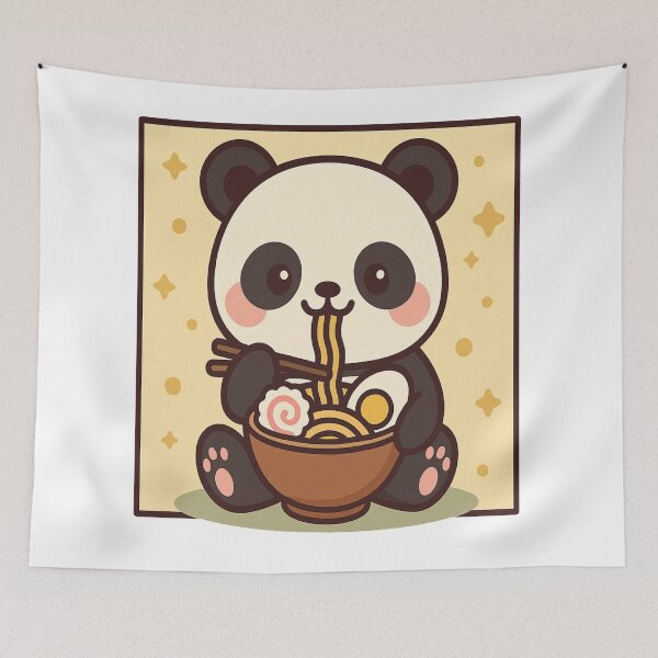 Item preview, Cute Panda Eating Ramen – Kawaii Japanese Food T-Shirt & Sticker designed and sold by lonexofficial.
