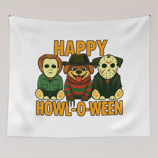 Item preview, Happy Howl-O-Ween Cute Horror Dog Halloween Design designed and sold by WayoftheWater.