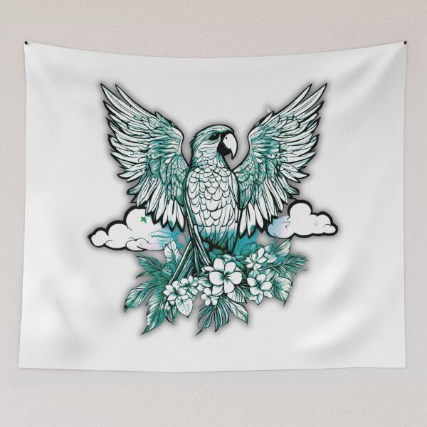 Item preview, Colorful Parrot in the Clouds designed and sold by Zofia Sosnecka.