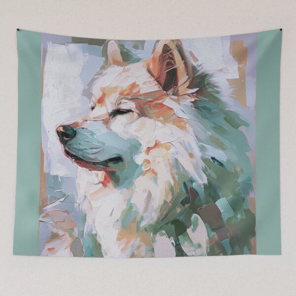 Item preview, Samoyed Expressionist Portrait designed and sold by caracatita75.