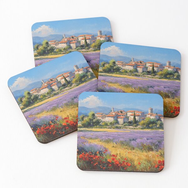 Item preview, Provence landscape painting, lavender field and village designed and sold by mliotard.