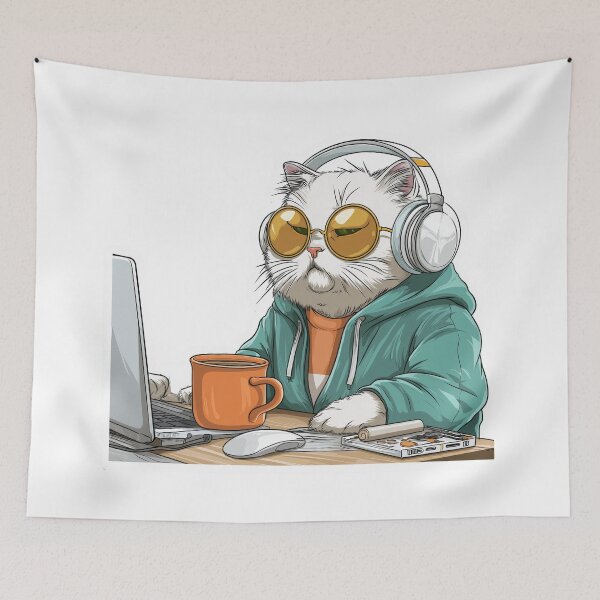 Item preview, Cute cat illustration designed and sold by abicir.