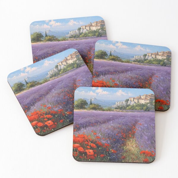 Item preview, Provence landscape painting, lavender field and village designed and sold by mliotard.