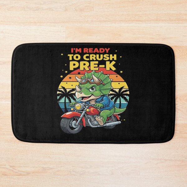 Item preview, Triceratops Crushes Pre-K Motorcycle Style designed and sold by DaysCollective.