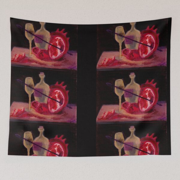 Item preview, Dark, Moody, Rustic, Wine and Fruit Painting - Pomegranate Heart designed and sold by KayKat888.