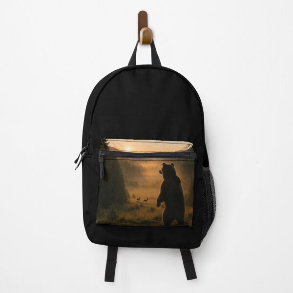 Item preview, Bear and Deer at Sunrise designed and sold by ART-POD-PL.
