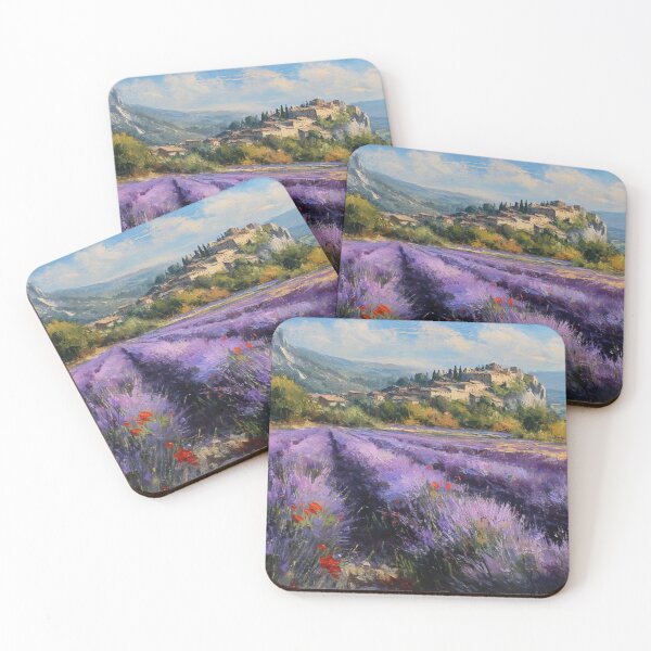 Item preview, Provence landscape painting, lavender field and village designed and sold by mliotard.