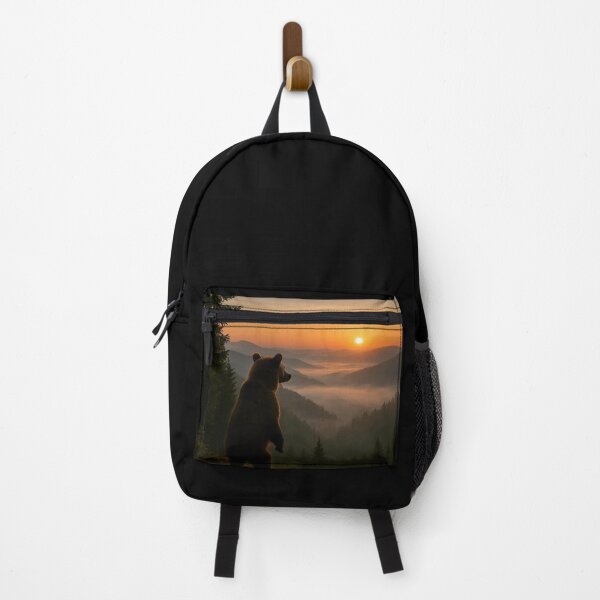 Item preview, Bear Watching a Misty Sunrise designed and sold by ART-POD-PL.
