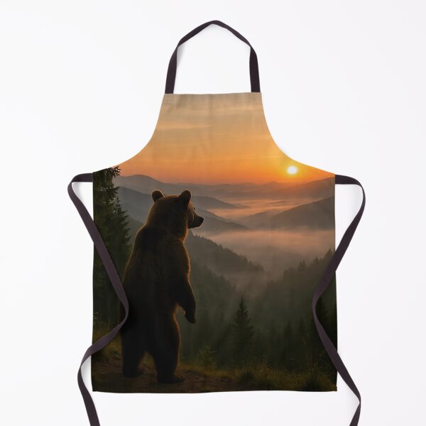Item preview, Bear Watching a Misty Sunrise designed and sold by ART-POD-PL.
