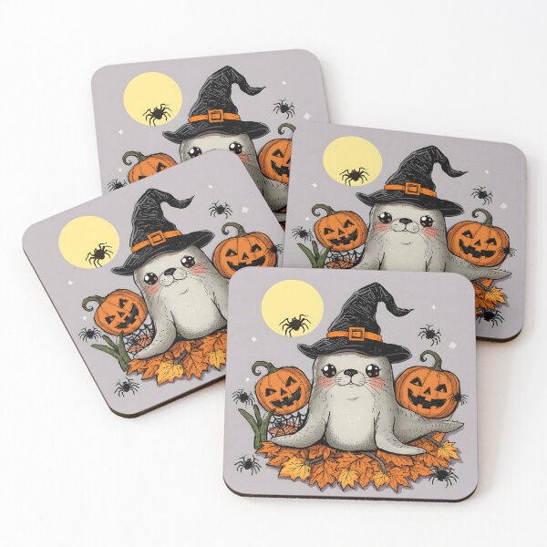 Item preview, Cute Halloween seal with spiders designed and sold by SealMart.