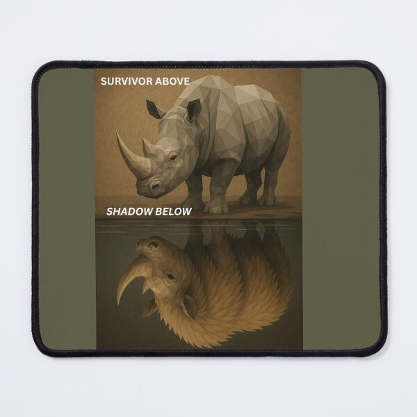 Item preview, Survivor Above, Shadow Below – Rhino and Woolly Ancestor Reflection designed and sold by GeoWild Designs.