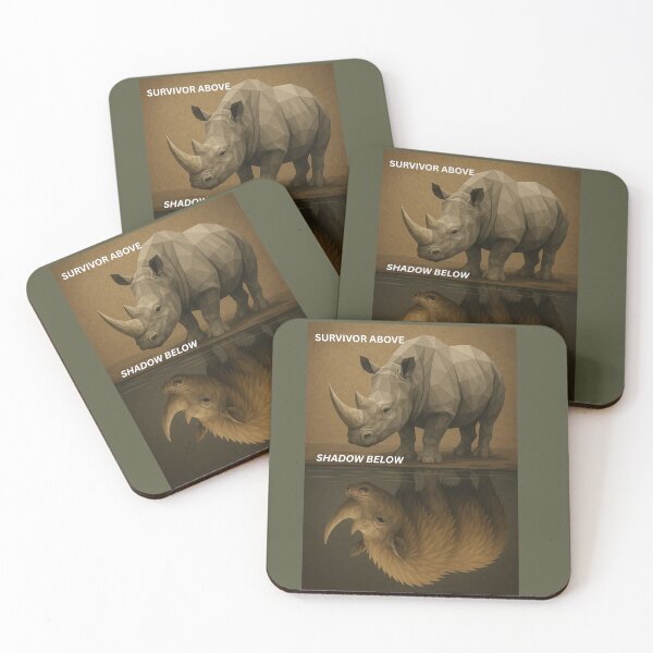 Item preview, Survivor Above, Shadow Below – Rhino and Woolly Ancestor Reflection designed and sold by GeoWild Designs.