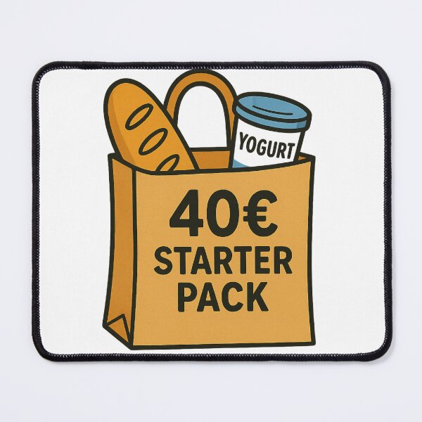 Item preview, 40€ Starter Pack Funny Inflation Meme – Bread and Yogurt Grocery Bag Design designed and sold by darkan1.