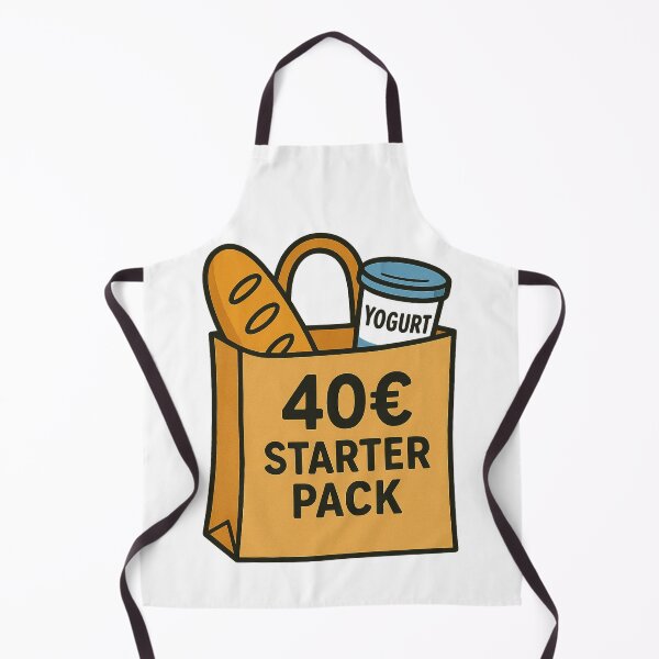 Item preview, 40€ Starter Pack Funny Inflation Meme – Bread and Yogurt Grocery Bag Design designed and sold by darkan1.