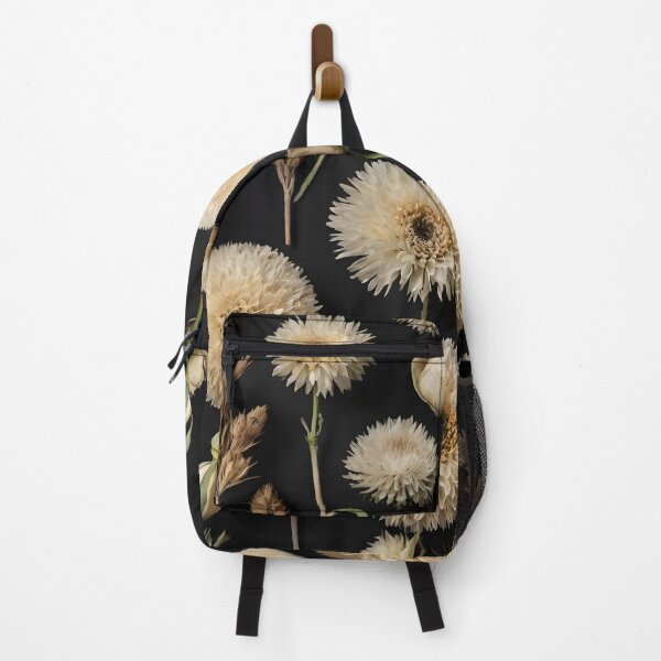 Item preview, Winter Bloom – White and Beige Dried Flowers on Black designed and sold by EmeraldeaArt.
