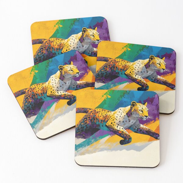 Item preview, Vibrant Colourful Leopard Artwork for Home Decor designed and sold by Gino By Design.