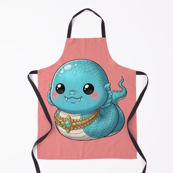 Item preview, Cute Turquoise Thai Naga – Kawaii Mythical Serpent with Golden Ornament designed and sold by SiamSmiles.