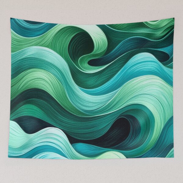 Item preview, Calming Sea Green Abstract Waves with Flowing Gradient designed and sold by semenol.