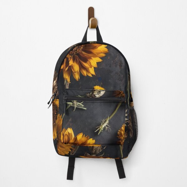 Item preview, Golden Marigold Dried Florals on Dark Grey designed and sold by EmeraldeaArt.