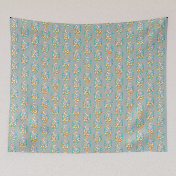 Item preview, Orange Snake with Blue Flowers Graphic designed and sold by John Dillon.