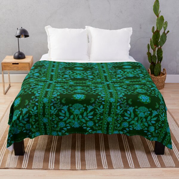Item preview, Green Folk Floral Tapestry designed and sold by Loomandlorebyh.