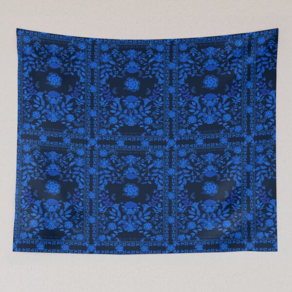 Item preview, Folk Floral Tapestry designed and sold by Loomandlorebyh.