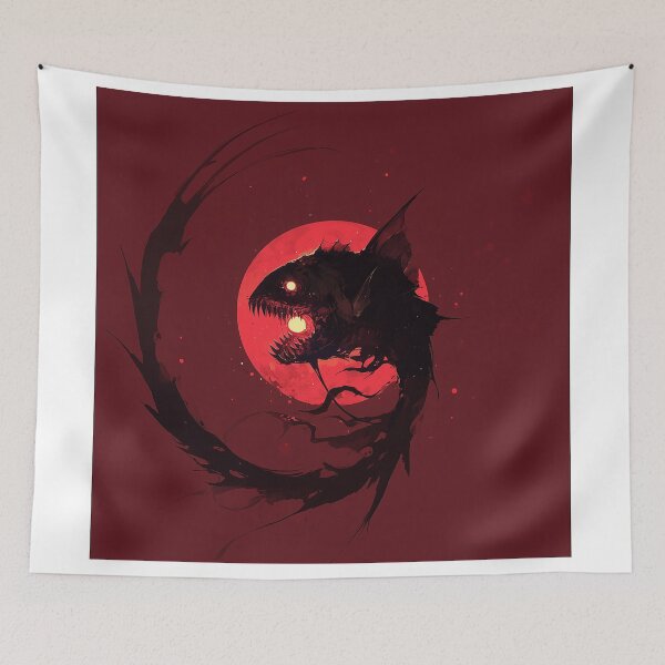 Item preview, Anglerfish Silhouette With Blood Moon Glow designed and sold by Christian Weiss.