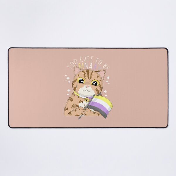 Item preview, Adorable Cat with Nonbinary Flag designed and sold by Christopher Hopkins.