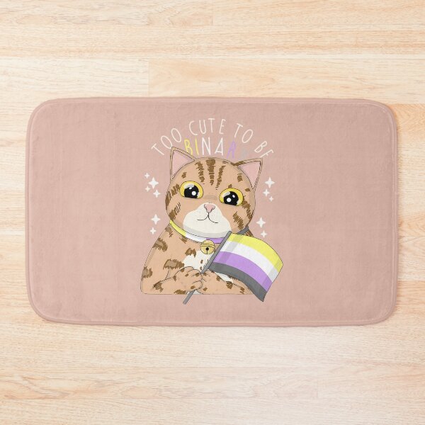 Item preview, Adorable Cat with Nonbinary Flag designed and sold by Christopher Hopkins.