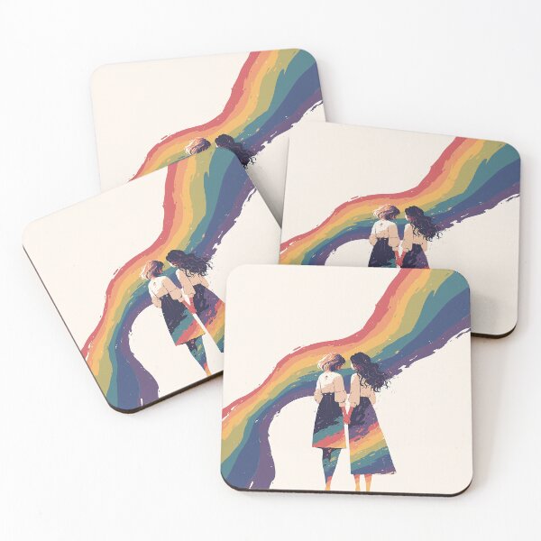 Item preview, Rainbow Silhouettes Of Women Holding Hands designed and sold by Christian Weiss.