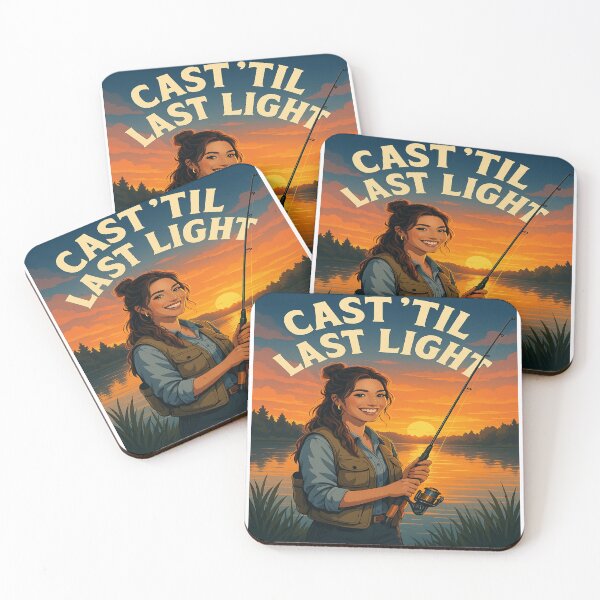 Artikelvorschau, Angelshirt – Cast ’Til Last Light – Sonnenuntergangsangler T-Shirt Geschenk entworfen und verkauft von TS-Concepts.