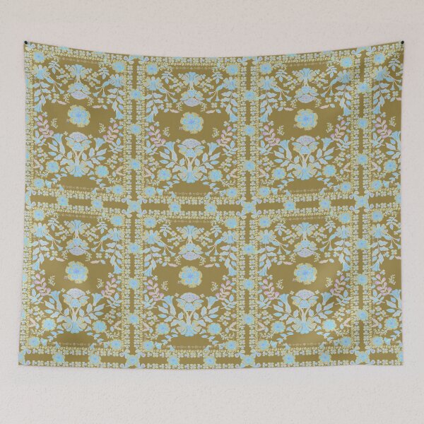 Item preview, Folk Floral Tapestry designed and sold by Loomandlorebyh.