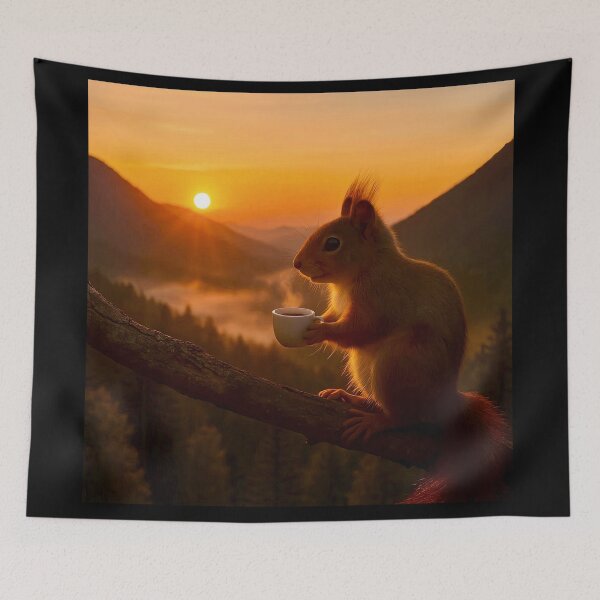 Item preview, Morning Coffee with a Squirrel designed and sold by ART-POD-PL.