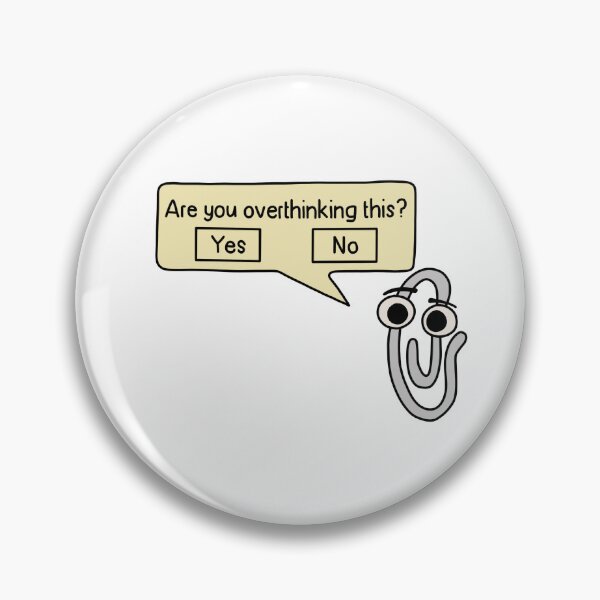 Item preview, Are You Overthinking This - Funny Retro Paperclip Assistant Sticker designed and sold by Doctor Michaela.