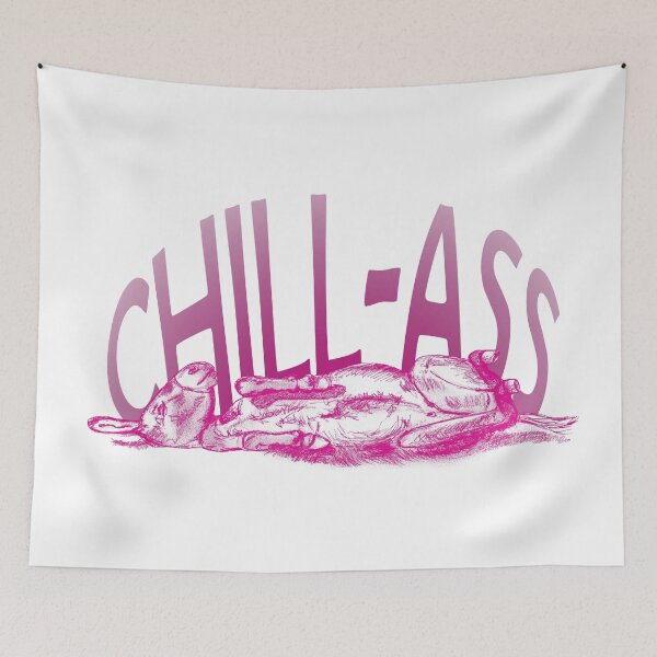 Item preview, Drawing of a donkey rolling on the ground - pink colored version with English text designed and sold by SylvieG18.