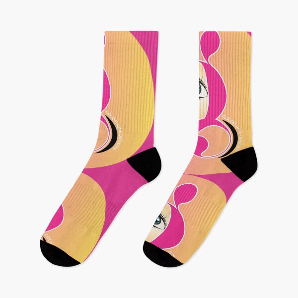 Item preview, LUCKY GIRL - Affirming  Happiness Vibrant ART DECO DESIGN - magenta-pink-golden yellow designed and sold by GoldflameDesign®.
