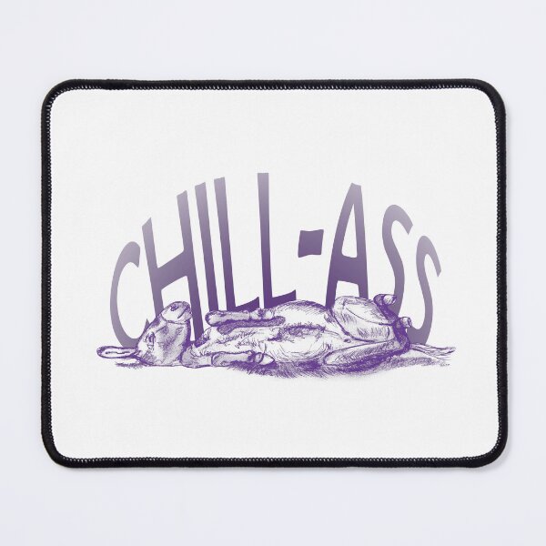 Item preview, Drawing of a donkey rolling on the ground - purple blue colorized version and text in English designed and sold by SylvieG18.