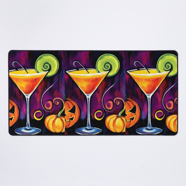 Item preview, Raise a Glass to Halloween with Festive Cocktails Pumpkins and Spiraling Color designed and sold by OlfactoART Studio.