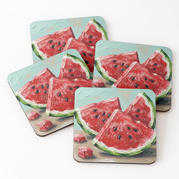 Item preview, Red watermelon in acrylic colors, harmonious and delicious colors reflect the beauty of the fruits and provide beautiful visual nutrition. designed and sold by jotcar.