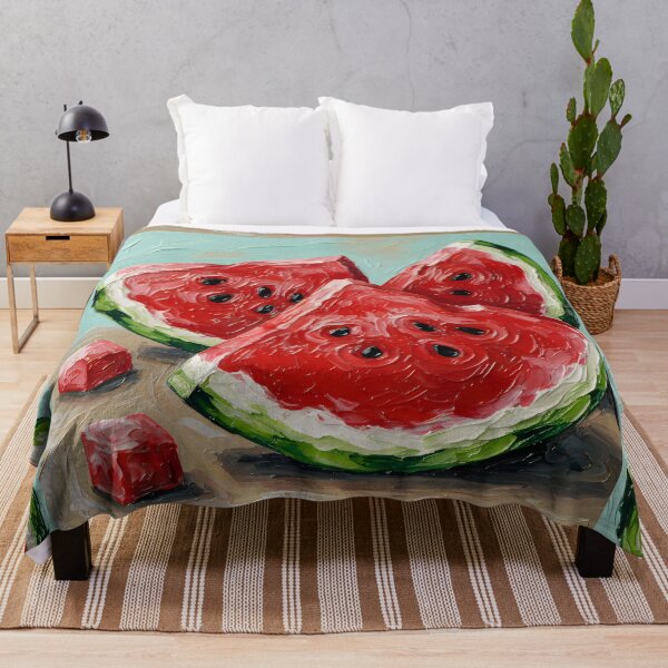 Item preview, Red watermelon in acrylic colors, harmonious and delicious colors reflect the beauty of the fruits and provide beautiful visual nutrition. designed and sold by jotcar.