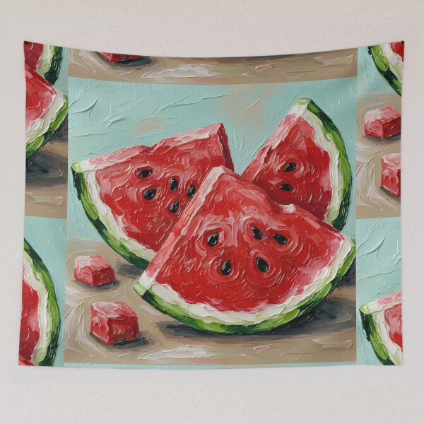 Item preview, Red watermelon in acrylic colors, harmonious and delicious colors reflect the beauty of the fruits and provide beautiful visual nutrition. designed and sold by jotcar.