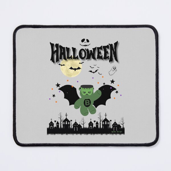 Item preview, Mono Bear Halloween Graphic – Frankenstein Bear in Graveyard designed and sold by mintmono-studio.