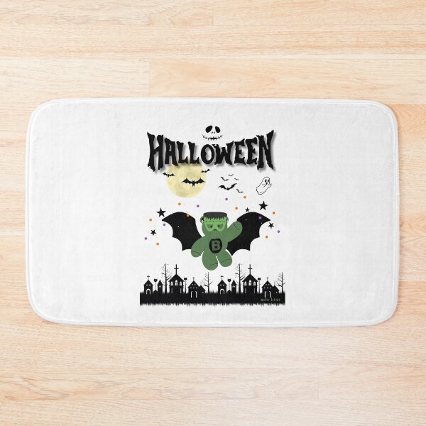 Item preview, Mono Bear Halloween Graphic – Frankenstein Bear in Graveyard designed and sold by mintmono-studio.