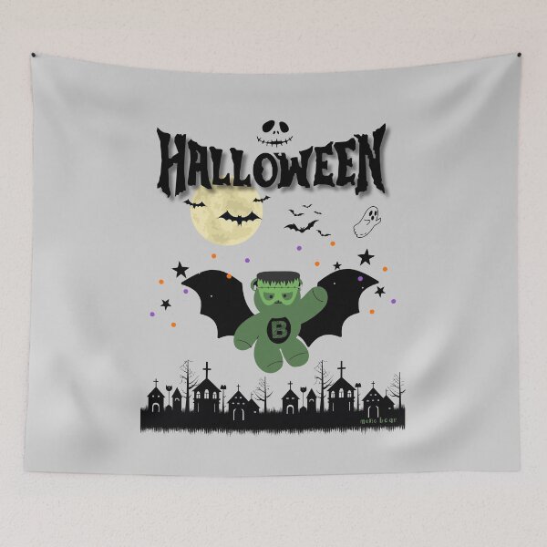Item preview, Mono Bear Halloween Graphic – Frankenstein Bear in Graveyard designed and sold by mintmono-studio.