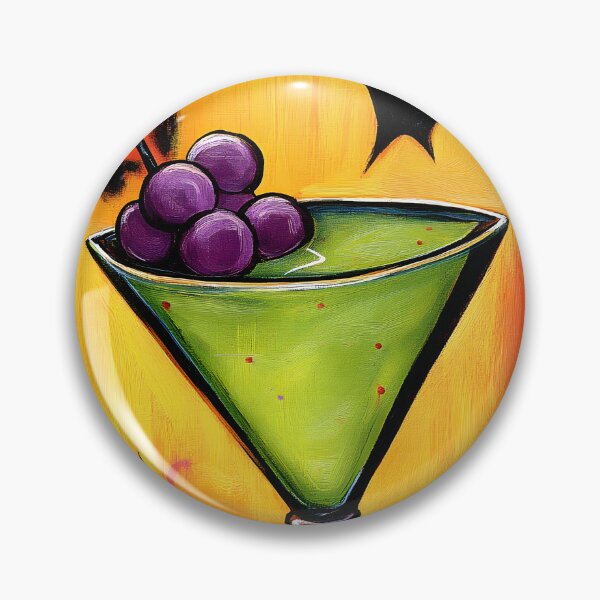 Item preview, Vibrant Green Halloween Martini Cocktail Surrounded by Flying Bats and Swirling Designs designed and sold by OlfactoART Studio.