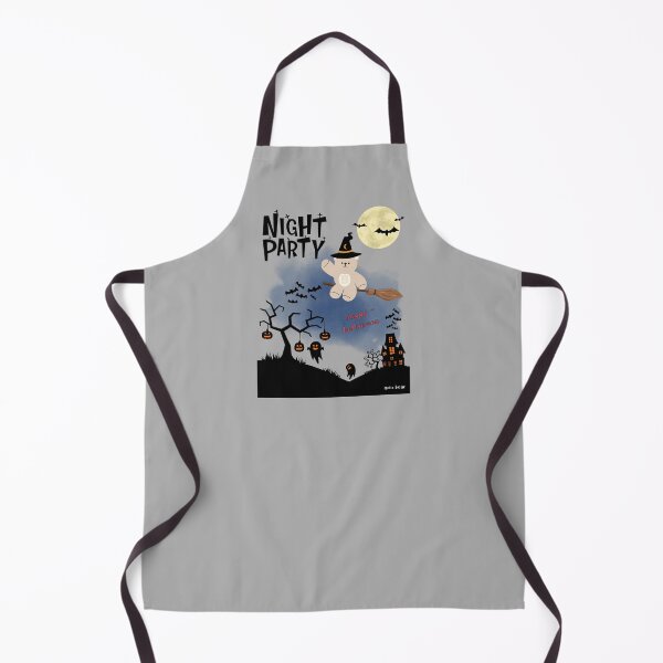 Item preview, Mono Bear Halloween Graphic – Flying Witch Bear with Broomstick designed and sold by mintmono-studio.