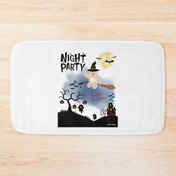 Item preview, Mono Bear Halloween Graphic – Flying Witch Bear with Broomstick designed and sold by mintmono-studio.