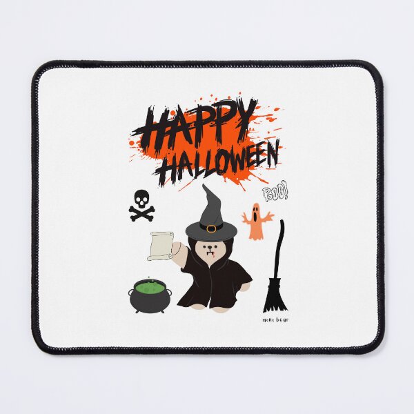 Item preview, Mono Bear Halloween Graphic – Witch Bear with Cauldron and Spell designed and sold by mintmono-studio.