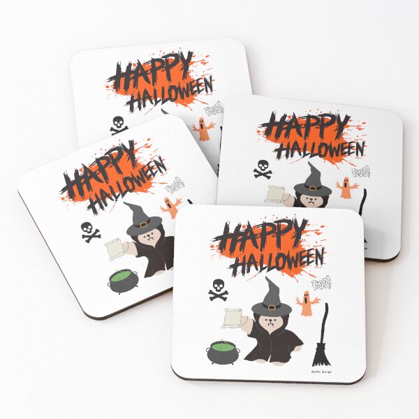 Item preview, Mono Bear Halloween Graphic – Witch Bear with Cauldron and Spell designed and sold by mintmono-studio.
